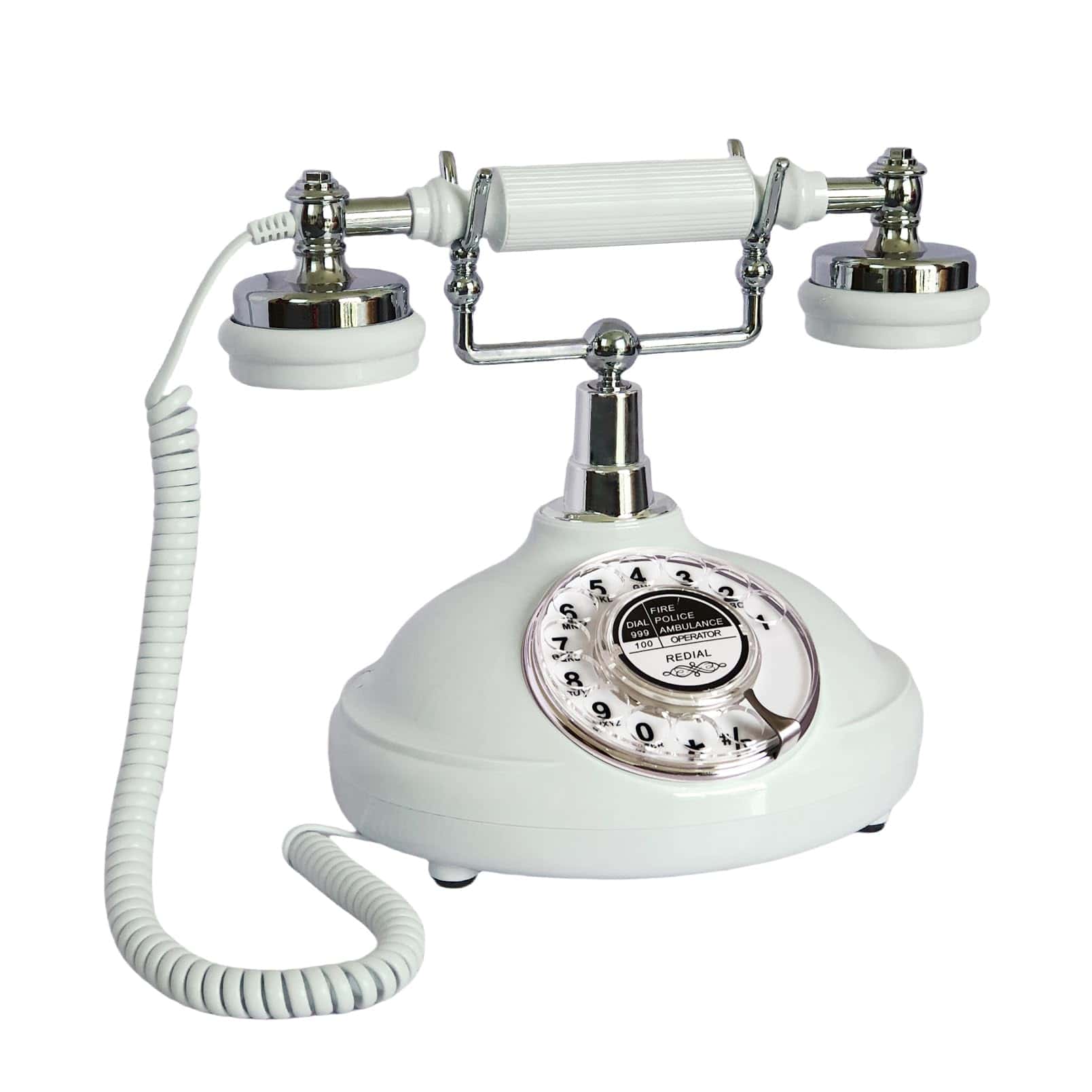 Teléfono Fijo Retro con Cable, TelPal Blanco Clásico - Imagen 4