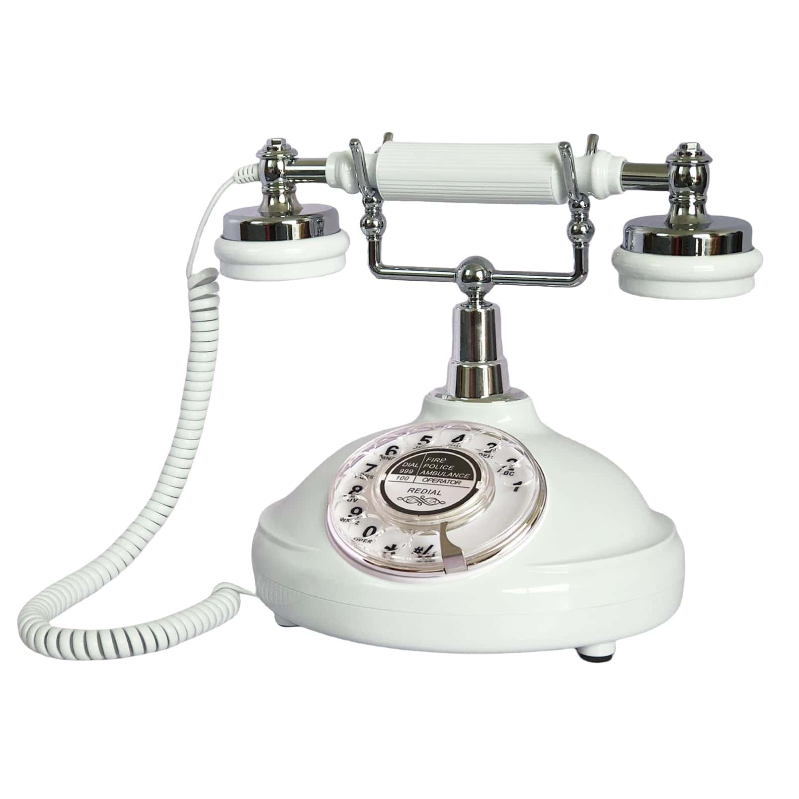 Teléfono Fijo Retro con Cable, TelPal Blanco Clásico - Imagen 5
