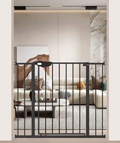 WAOWAO Puerta de Seguridad para Bebés con -Negro