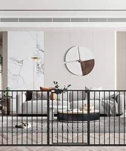 WAOWAO Puerta de Seguridad para Bebés con -Negro