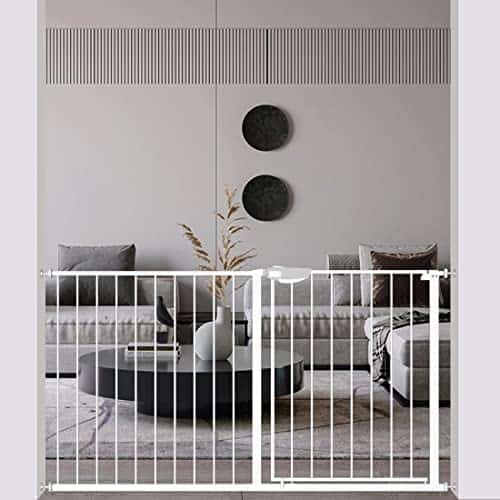WAOWAO Triple Lock Baby Gate Extra Wide -Blanco