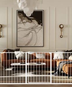 WAOWAO Puerta de seguridad para bebés con -Blanco