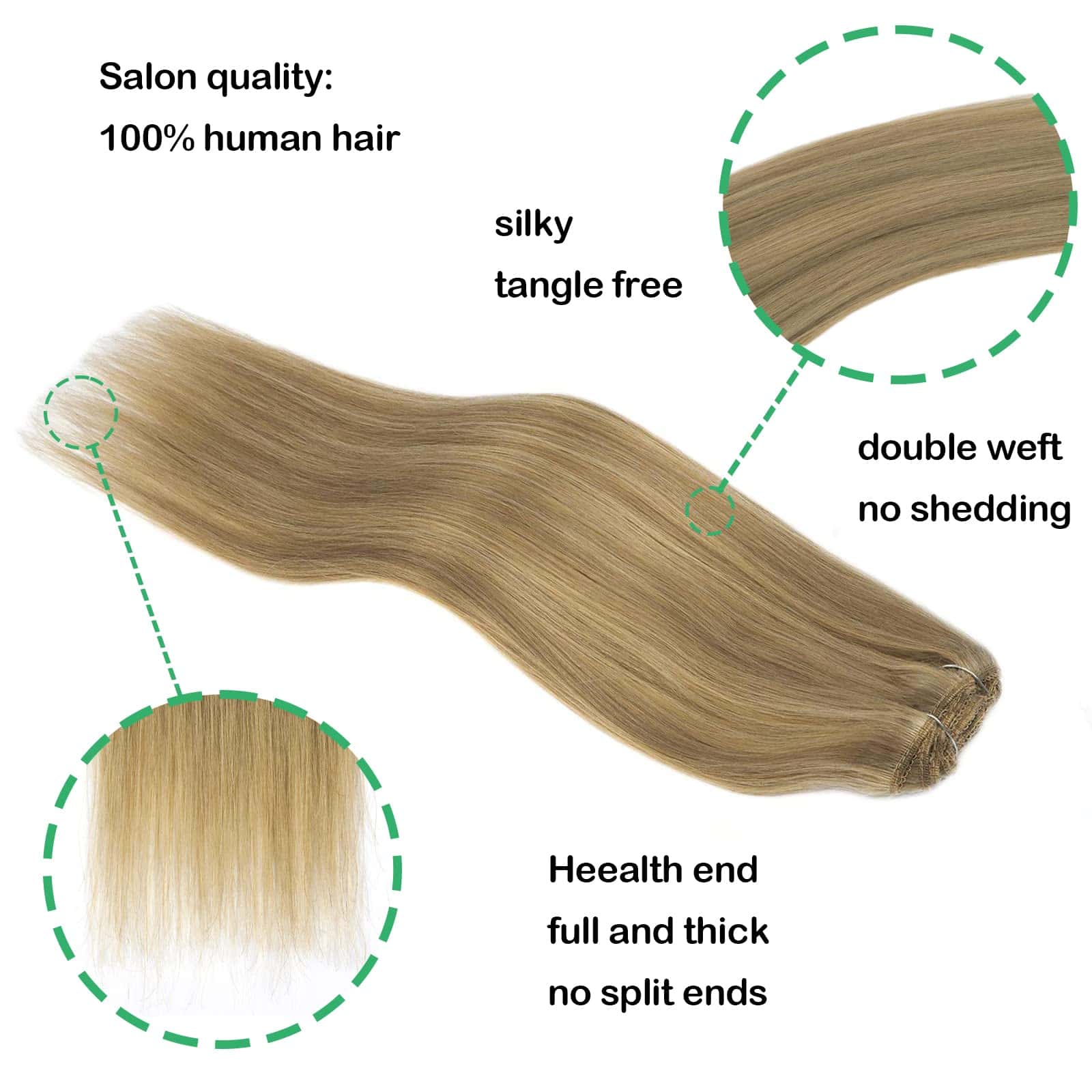 Extensiones de Cabello LIZ Remy Hair de Pelo Real, Ombre - Imagen 4
