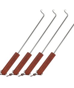 Acrux7 4 Pack Pigtail Meat Flippers 17 Pulgadas Gancho de
