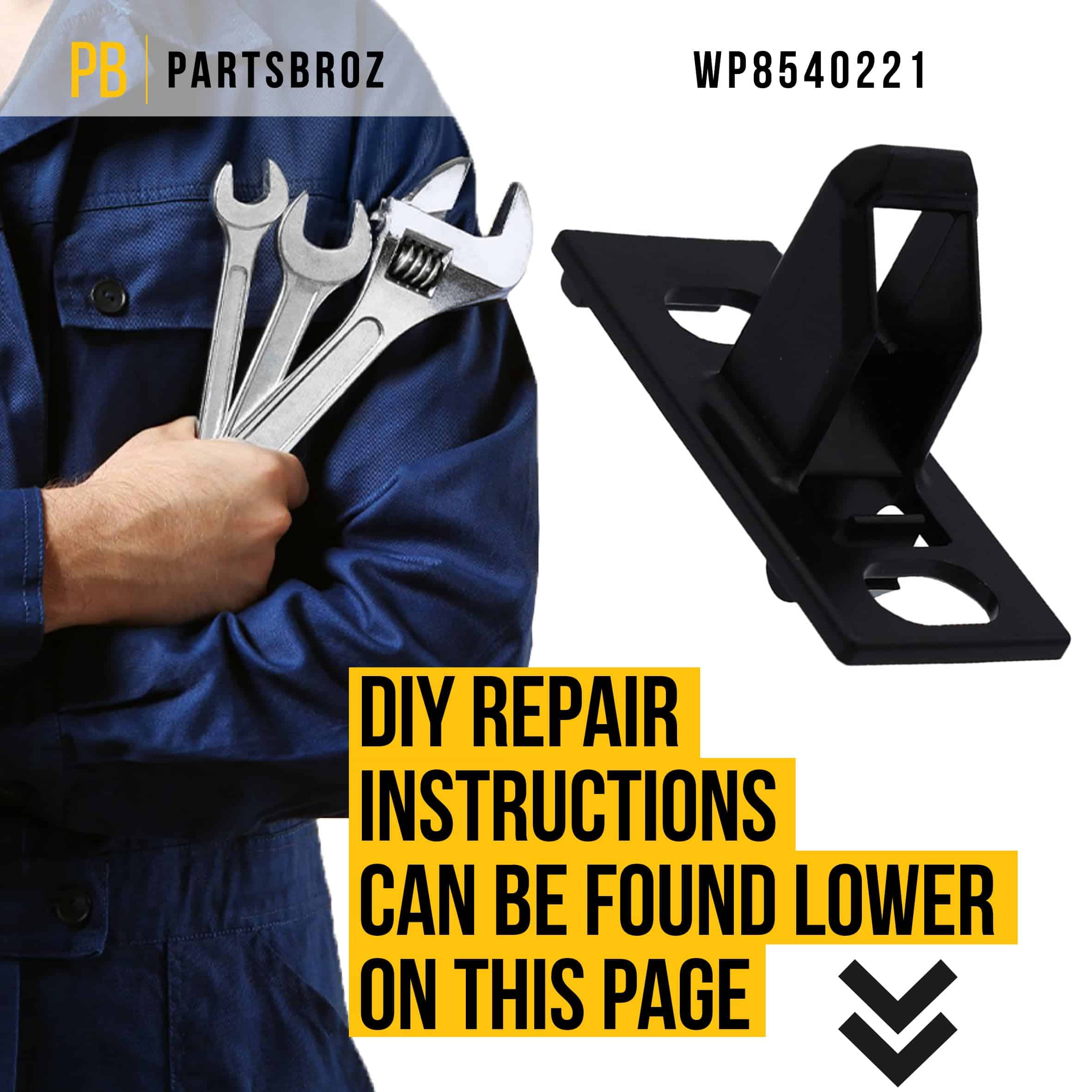 PartsBroz WP8540221 Pestillo de puerta - Compatible con - Imagen 7