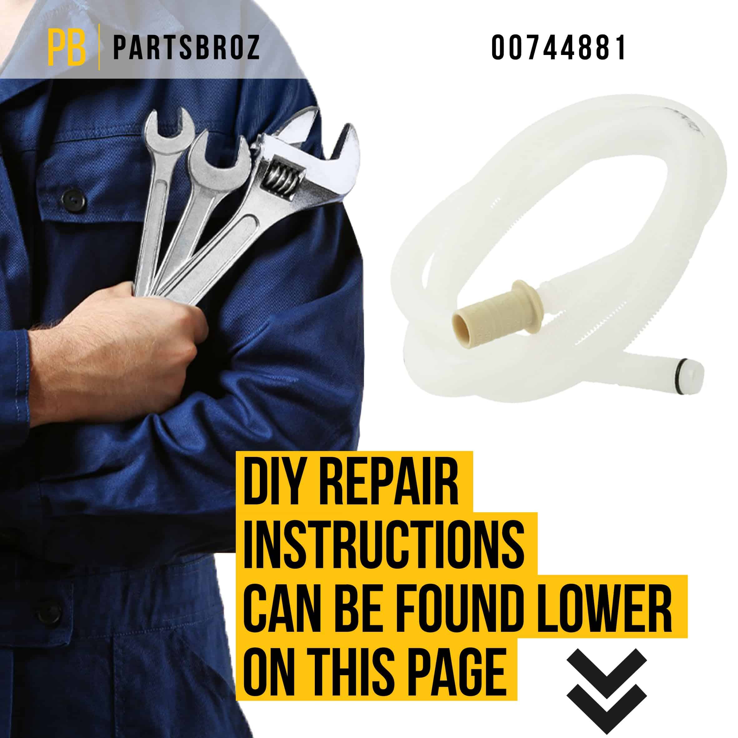 Manguera de Drenaje PartsBroz 00744881 744881 - Compatible - Imagen 7