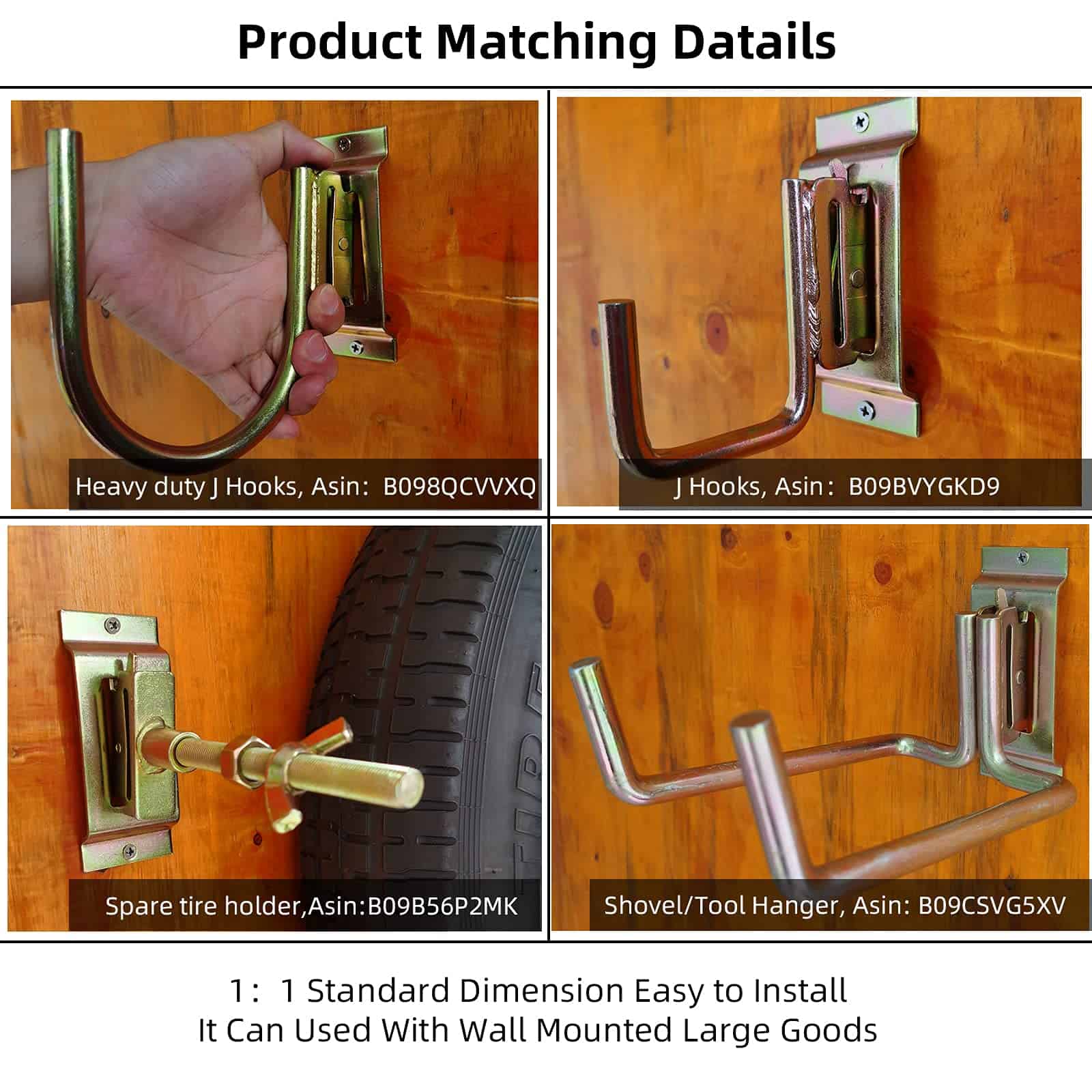 10 Pack Ganchos en J de Acero E-Track, Accesorios de Amarre - Imagen 8