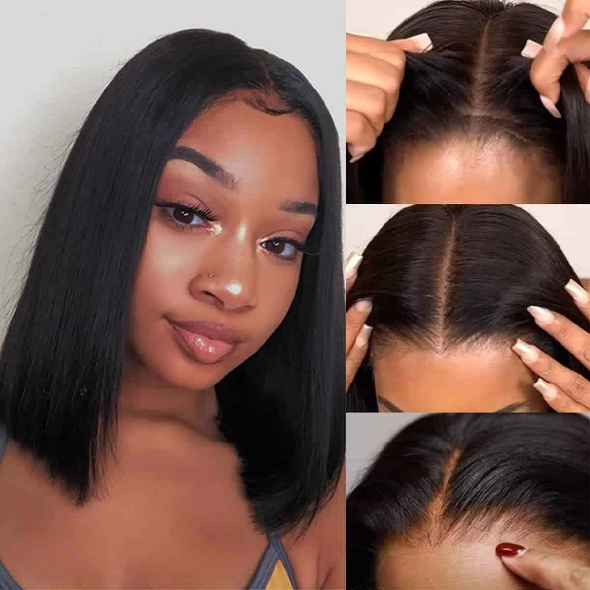 Pelucas de Pelo Humano Sin Pegamento Wear and Go Pre