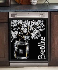 Cubierta Magnética para Lavavajillas de Flores Dibujadas a