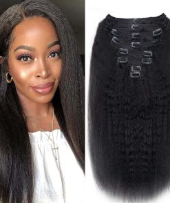 Extensiones de Cabello Clip en Pelo Natural Kinky Straight