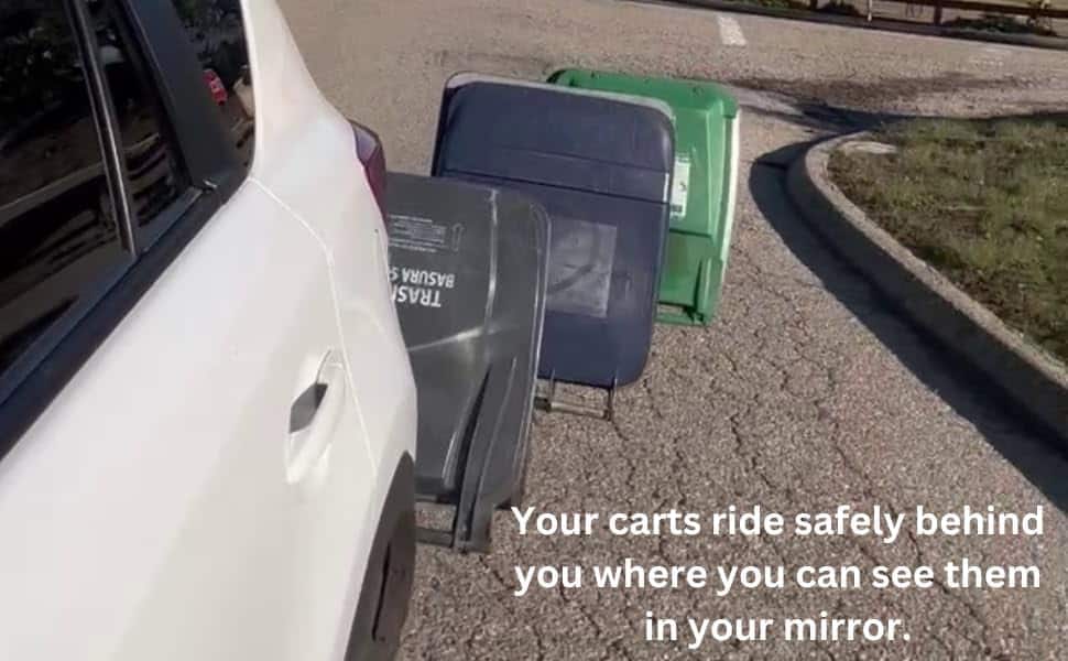 TrashTrainer Trash Can Hauler | Correa de Remolque para - Imagen 6