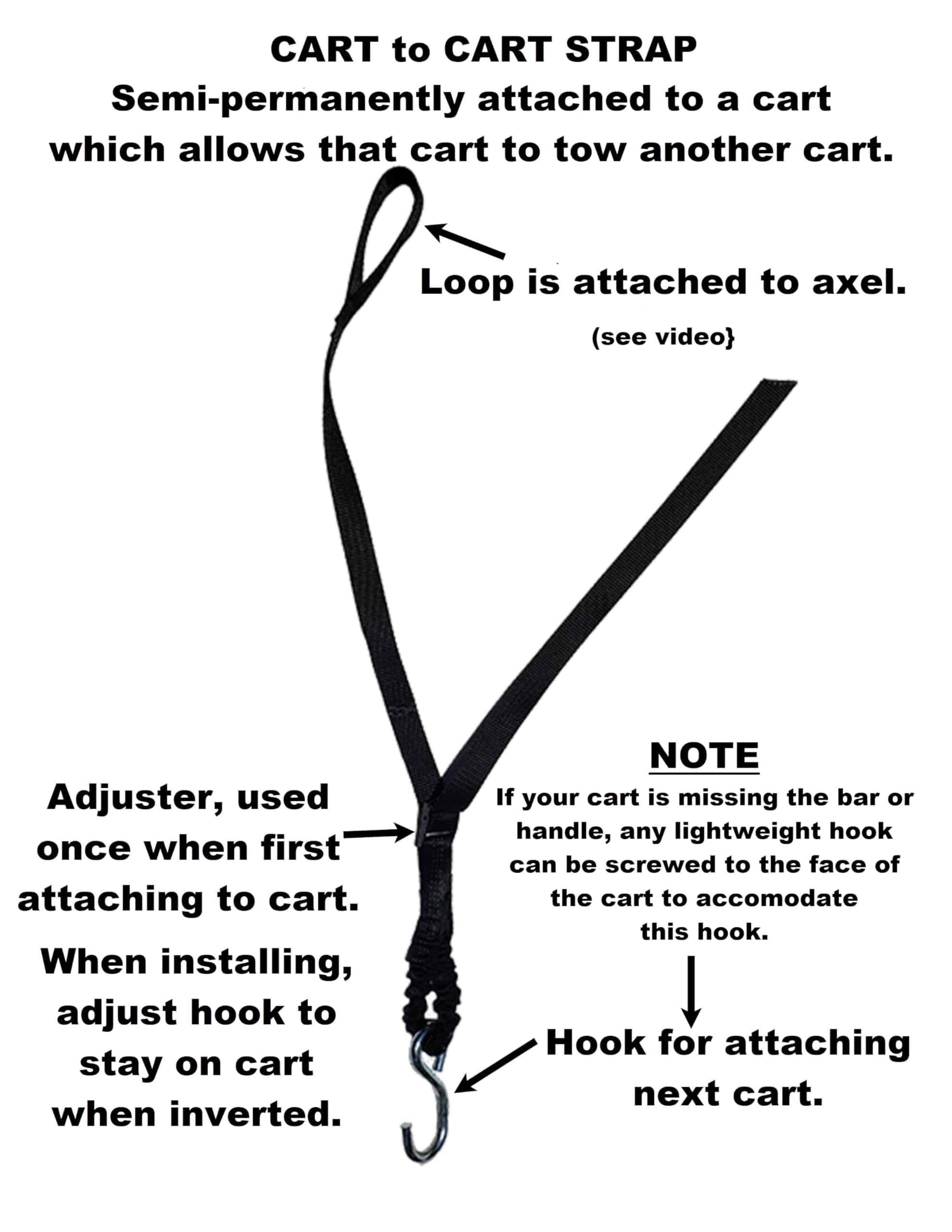 TrashTrainer Trash Can Hauler | Correa de Remolque para - Imagen 4