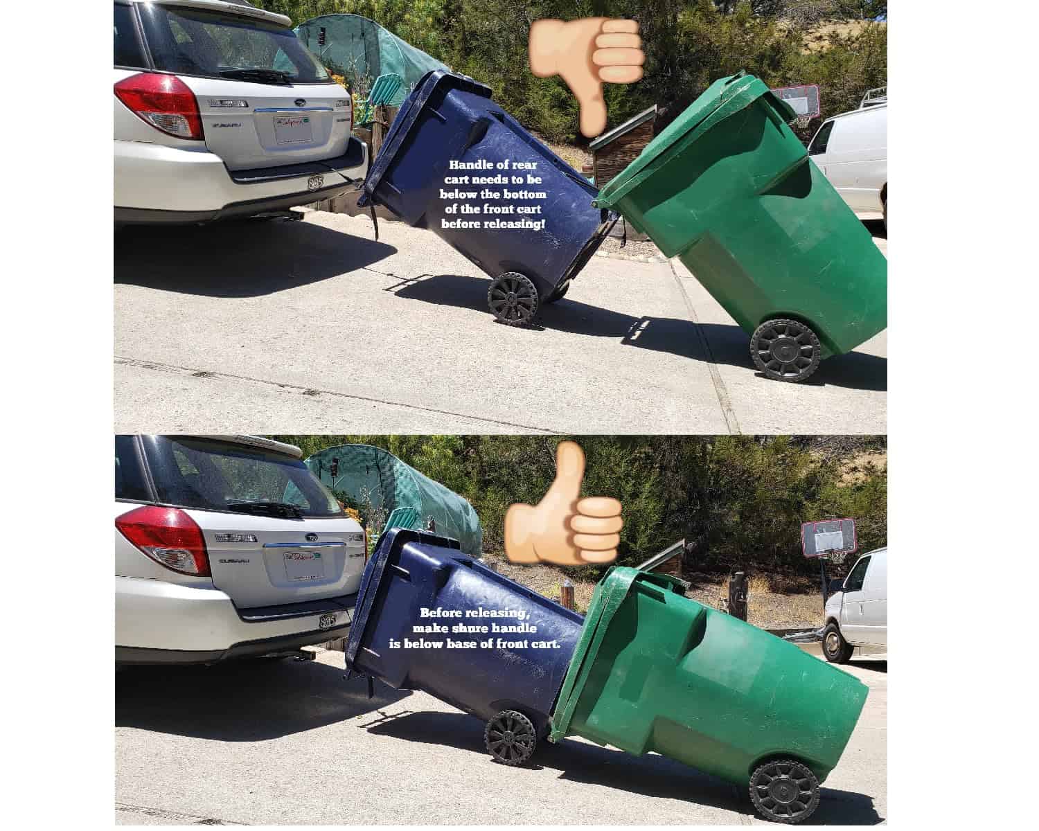 TrashTrainer Trash Can Hauler | Correa de Remolque para - Imagen 7