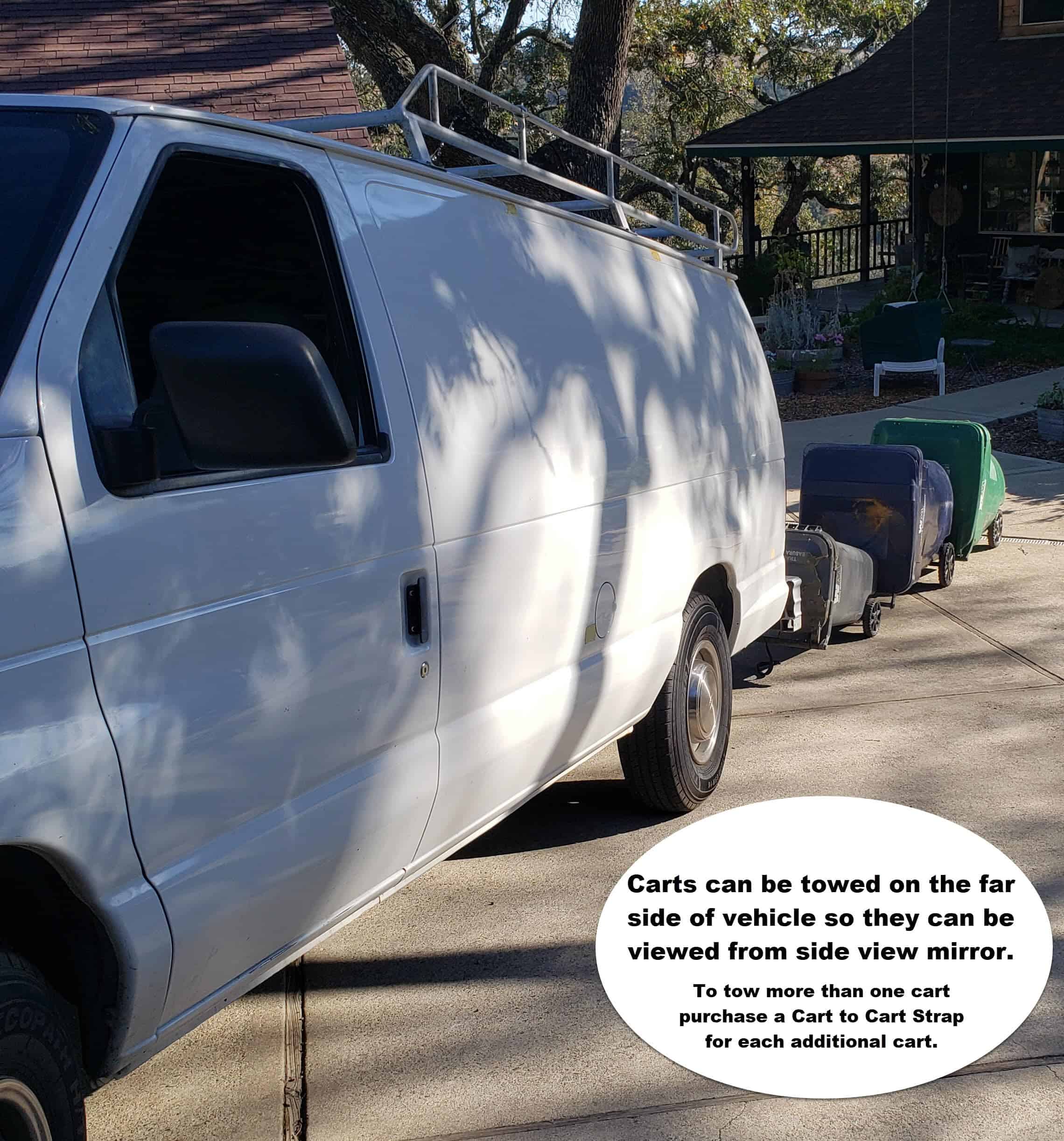 TrashTrainer Trash Can Hauler | Correa de Remolque para - Imagen 8