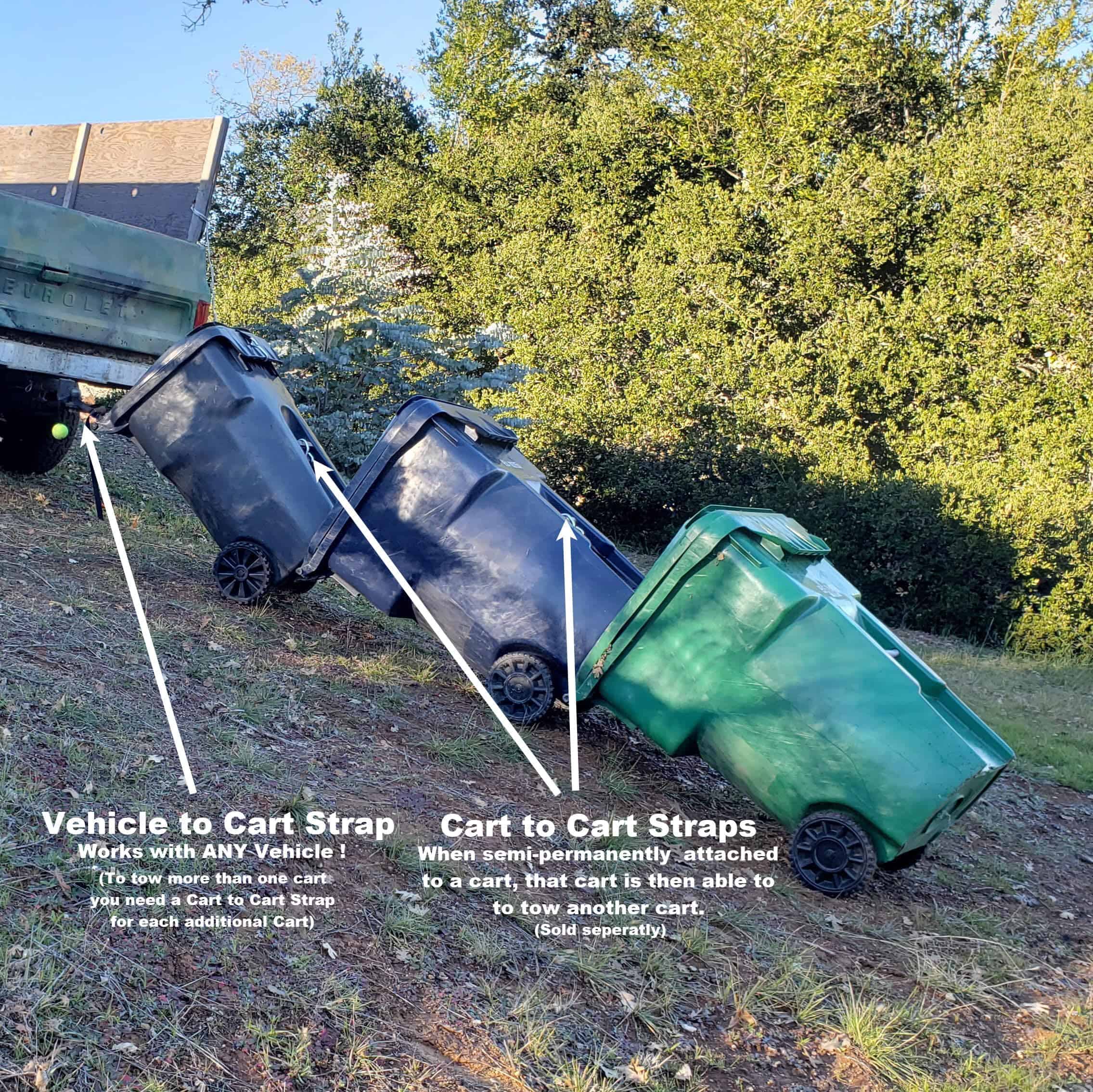 TrashTrainer Trash Can Hauler | Correa de Remolque para - Imagen 5