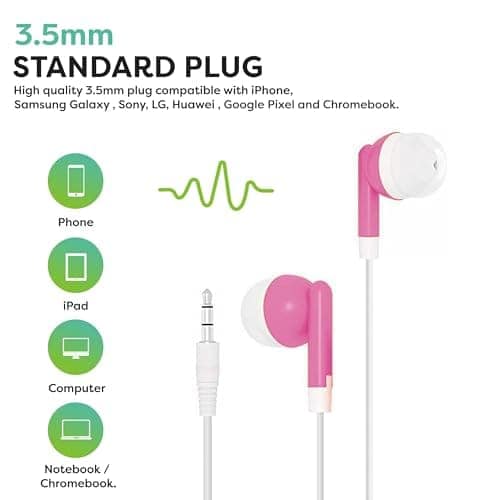 Deal Maniac Paquete de 50 Auriculares con Cable Multicolor - Imagen 4