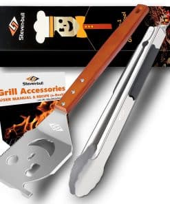 STEVEN-BULL S Juego de Pinzas y Espátula de Barbacoa