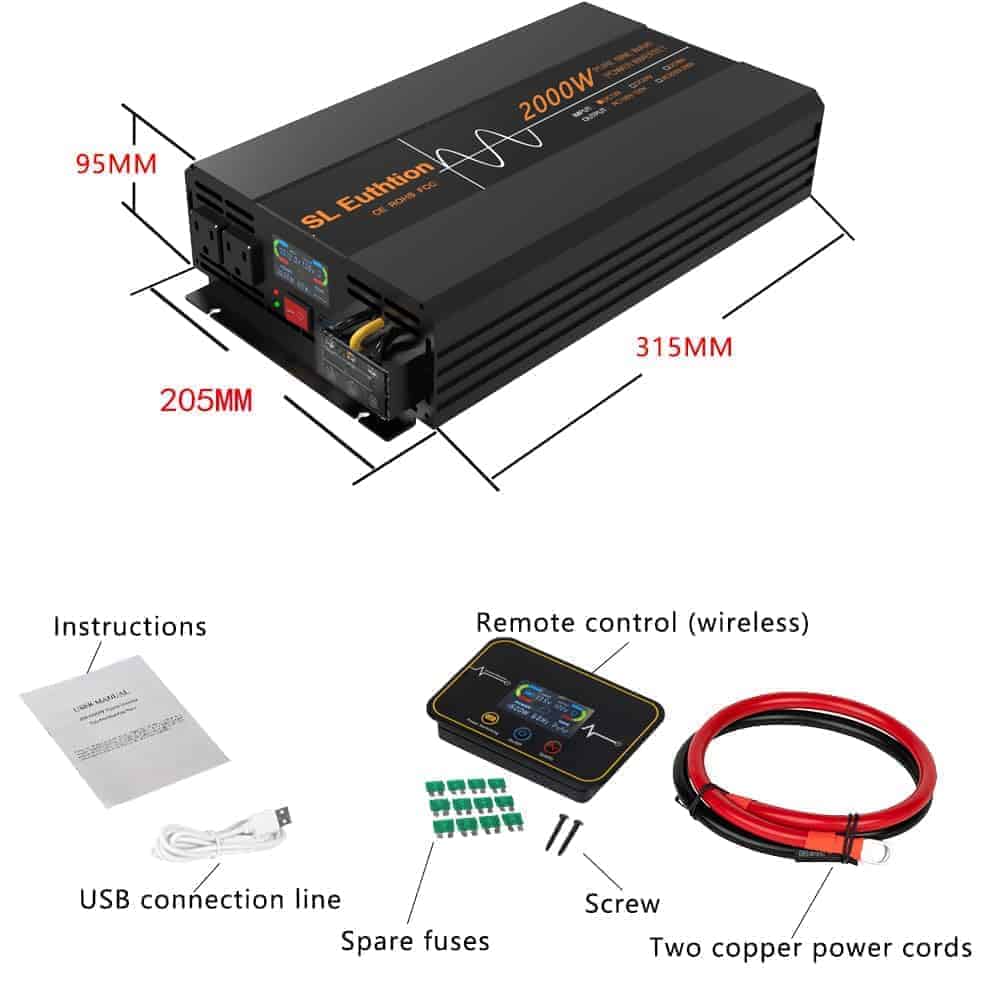 Inversor de Corriente de Onda Senoidal Pura -Negro - Imagen 8