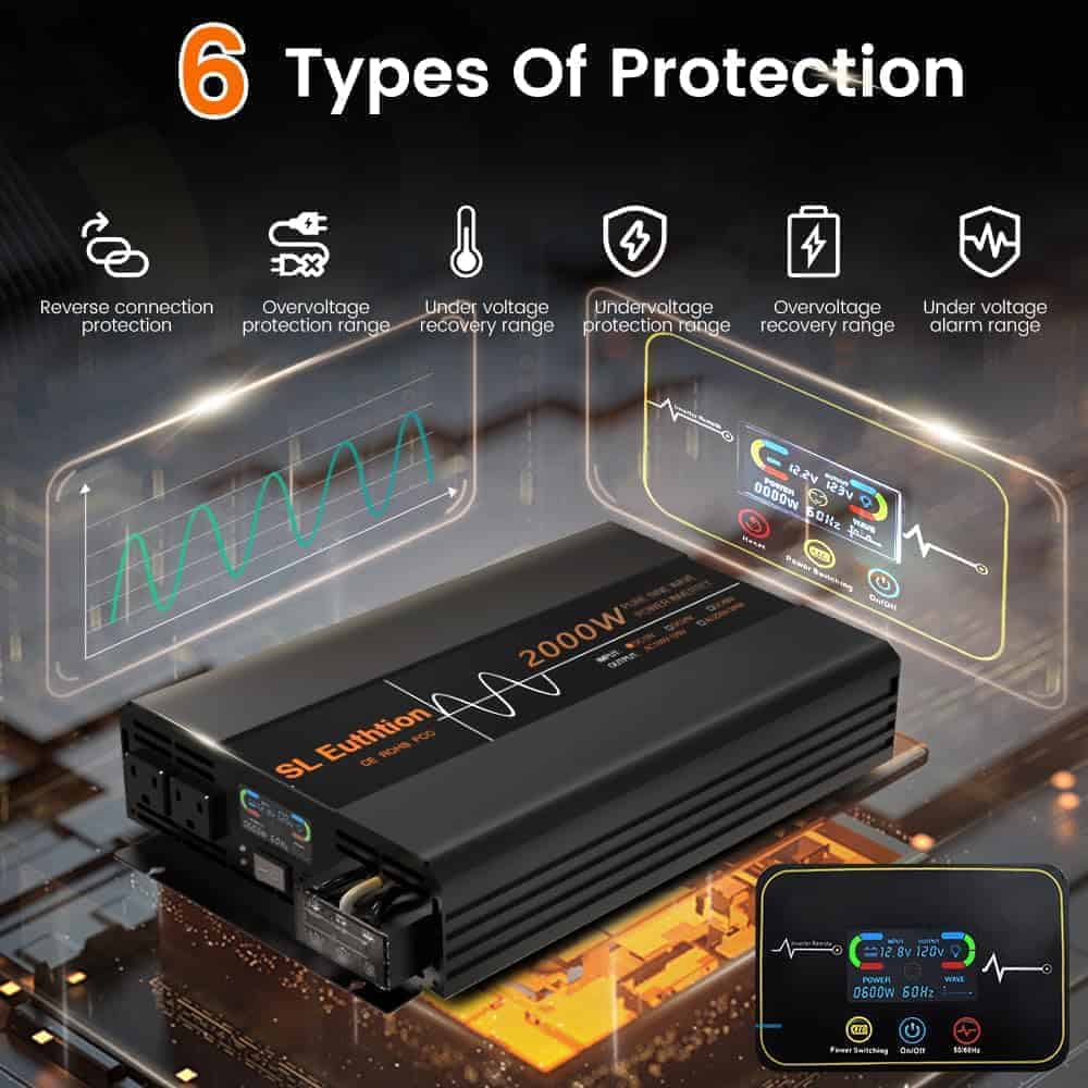 Inversor de Corriente de Onda Senoidal Pura -Negro - Imagen 6