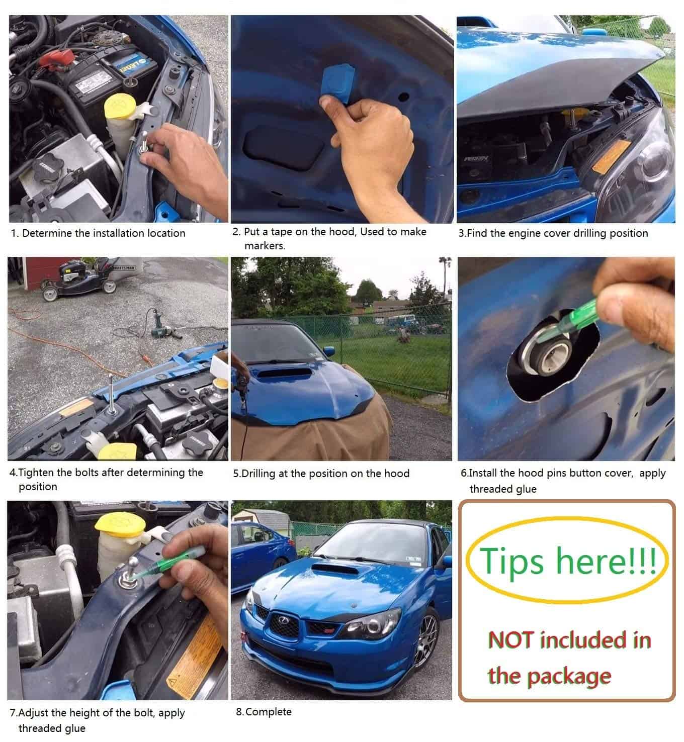 ANJOSHI 2Pack Push Button Quick Latch Universal 2.44in/62mm - Imagen 6