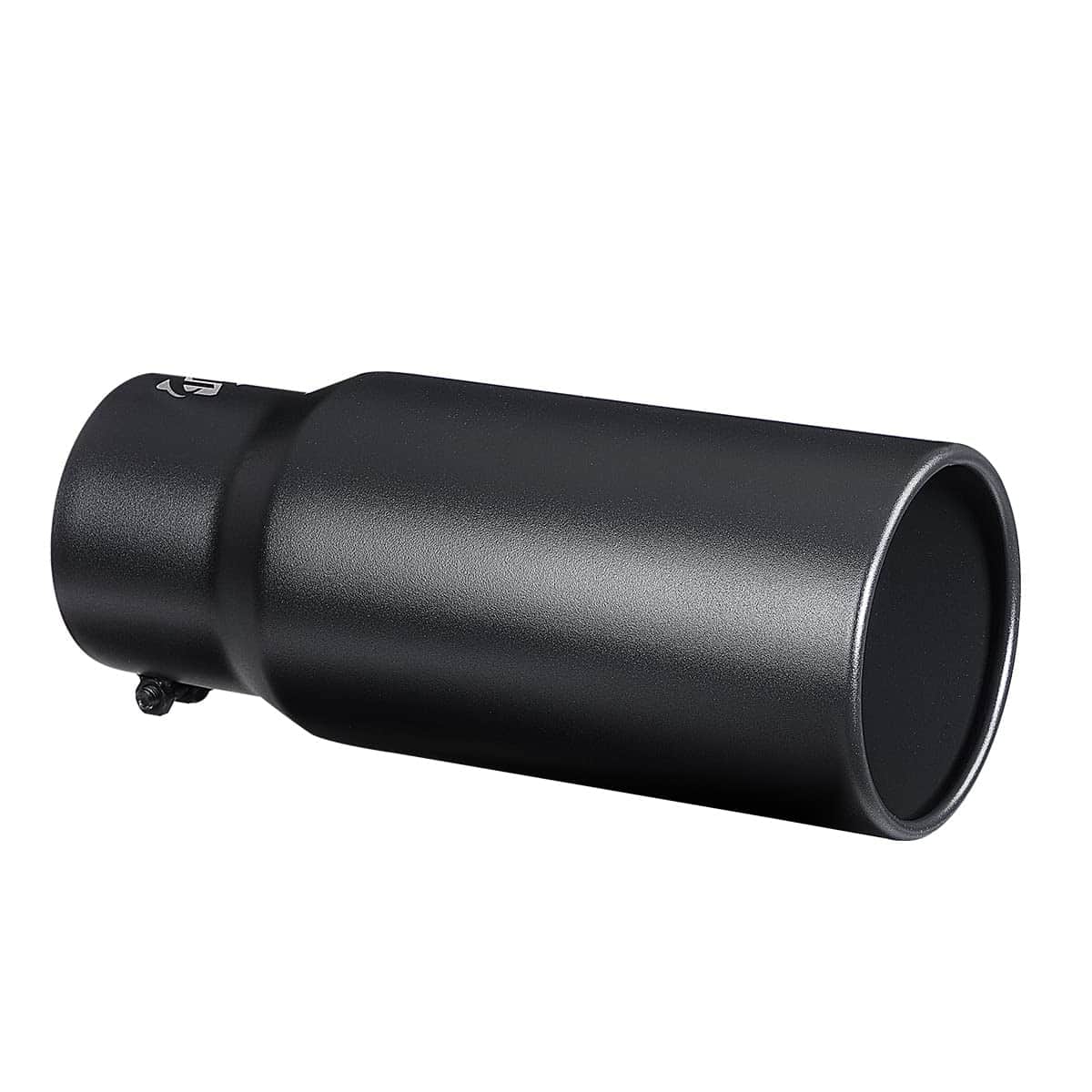 Extremo de escape negro - Diseño de montaje con perno de