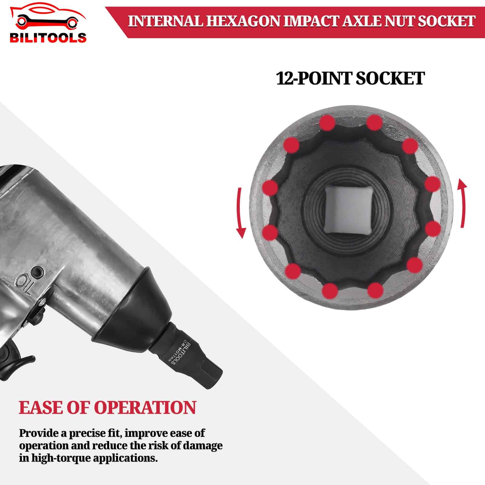 Juego de Llaves de Vaso Profundas para Tuerca de Eje de 12 - Imagen 5