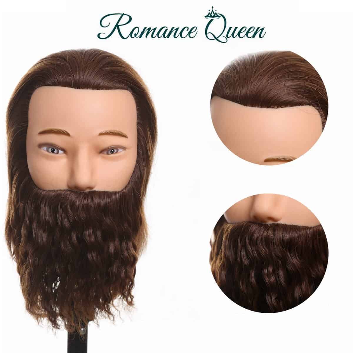 Cabeza de maniquí masculino Romance Queen con cabello real - Imagen 5