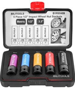 Juego de 5 vasos de impacto para tuercas de llanta con