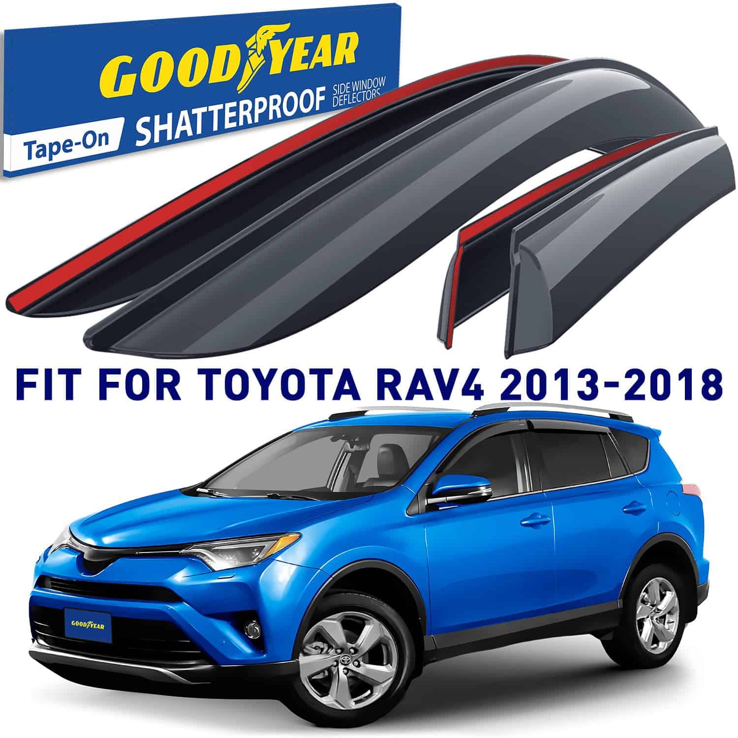 Deflectores de ventanas laterales irrompibles -Humo Premium - Imagen 3