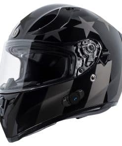 Casco de motocicleta integral inalámbrico -Negro Brillante M