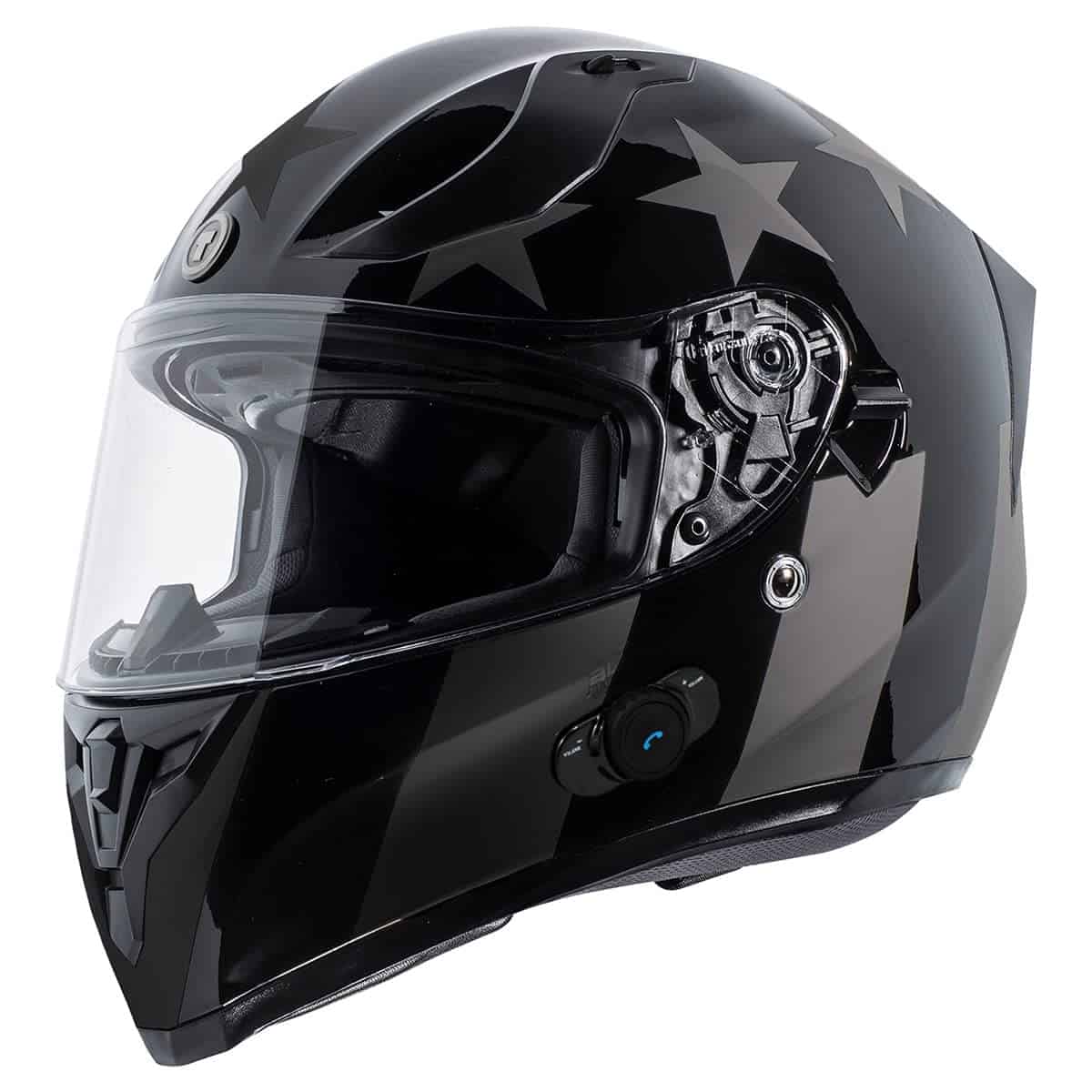 Casco de motocicleta integral inalámbrico -Negro Brillante M
