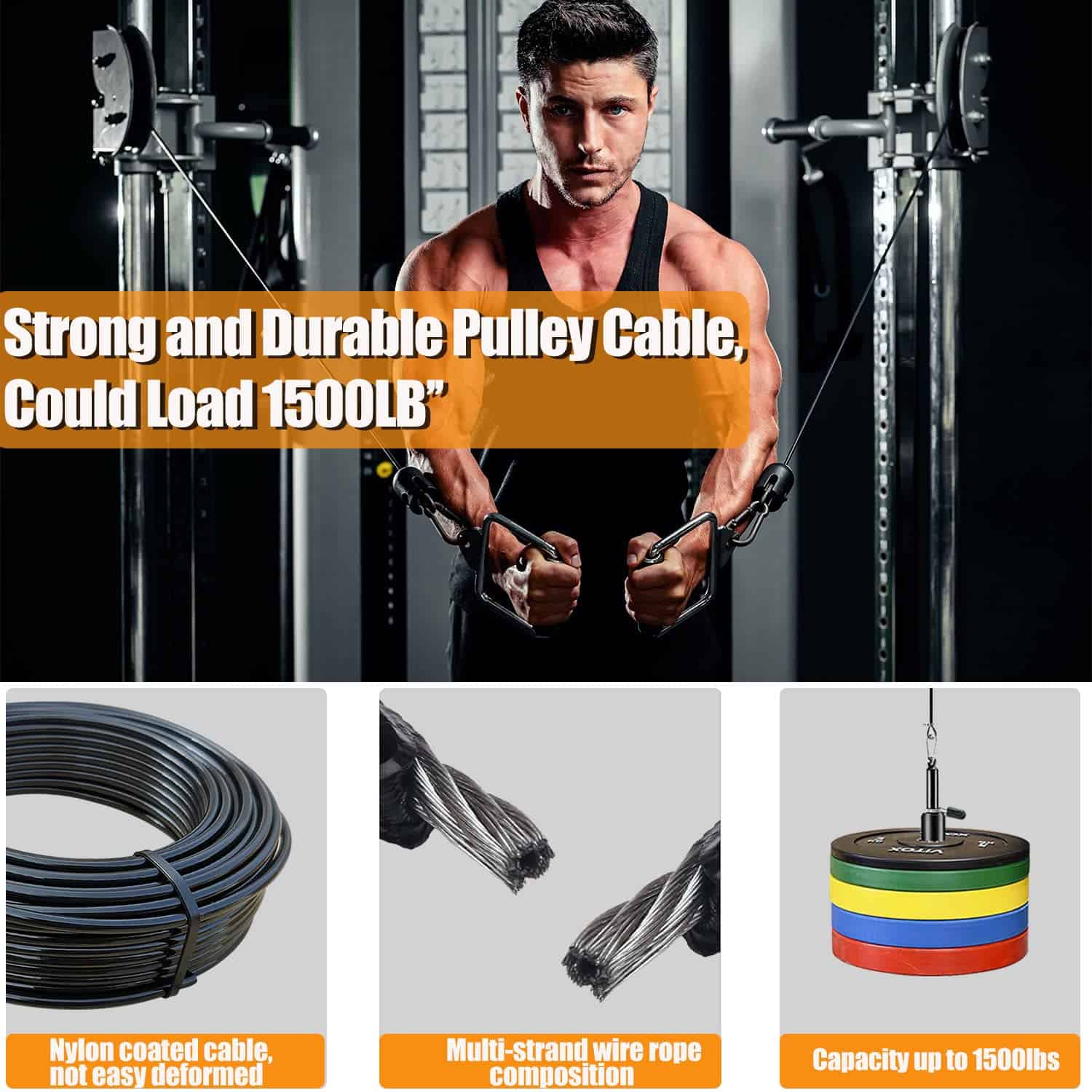 Cable de Polea de Fitness, Cables de Repuesto para Máquinas - Imagen 6