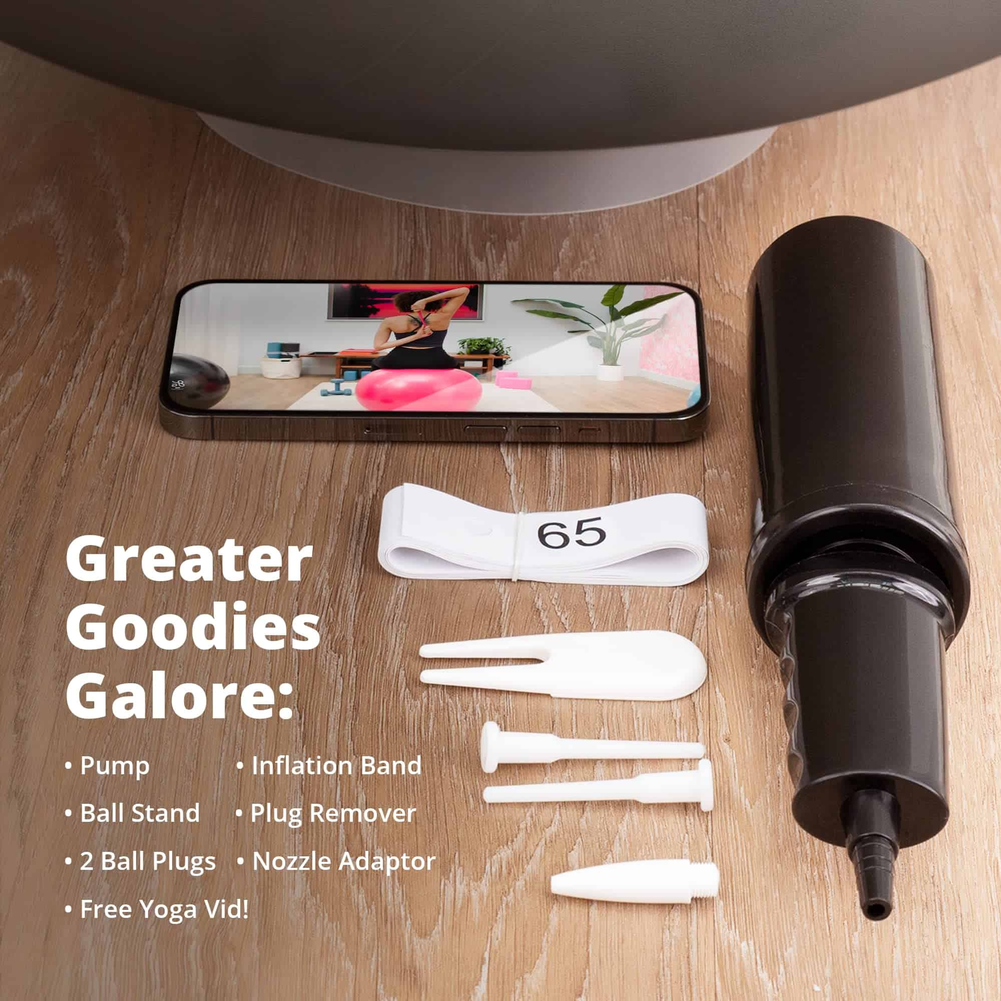 Greater Goods Pelota de Yoga 75cm Anti-Burst para Pilates, - Imagen 6