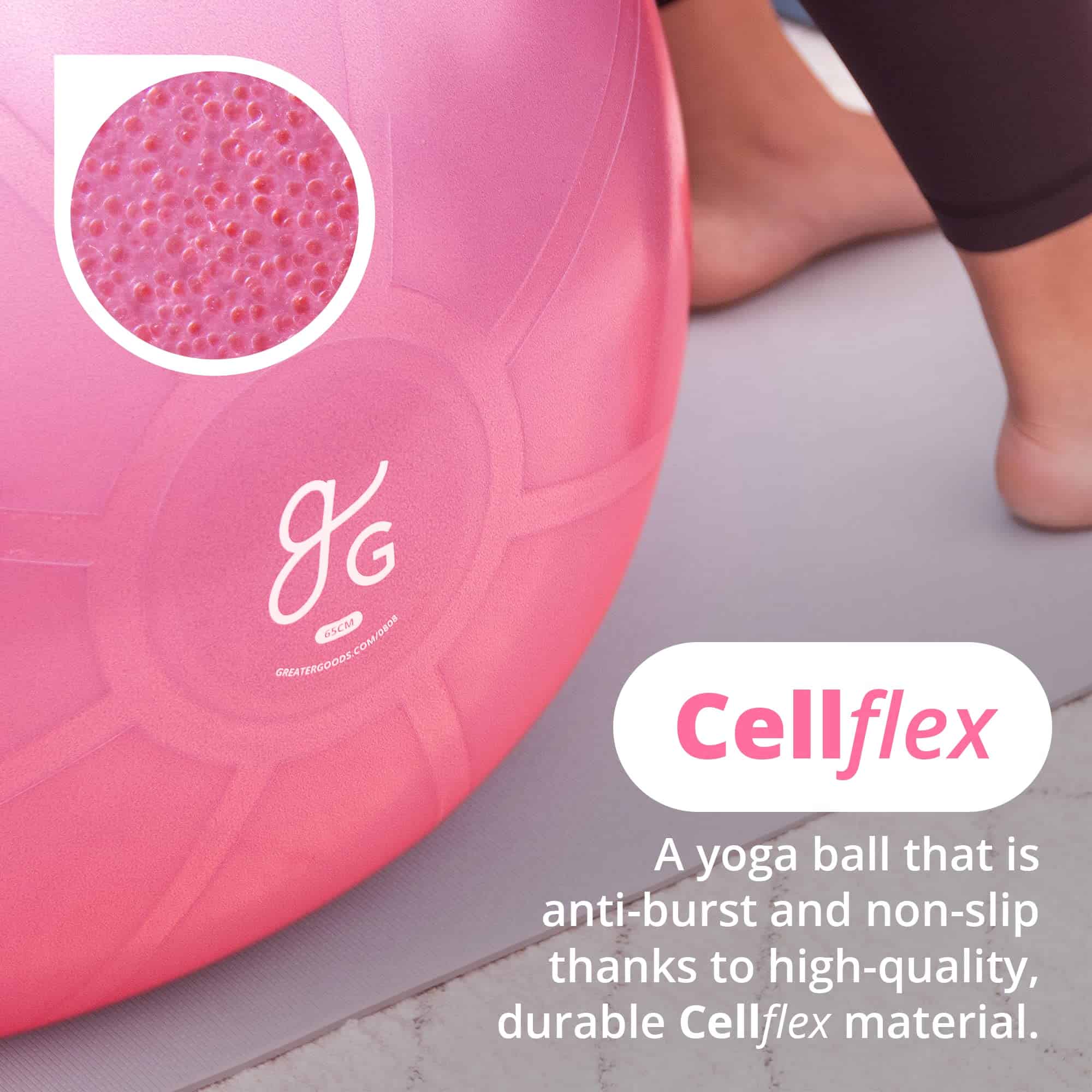 Pelota de Yoga Anti Explosión de 55 cm de Greater Goods - Imagen 5