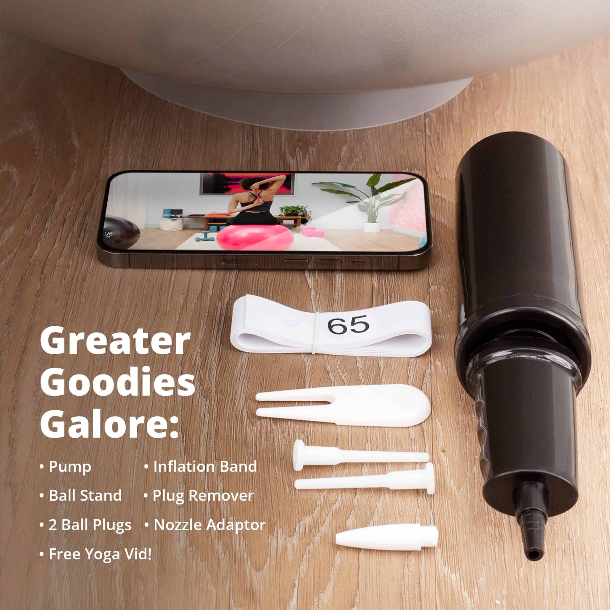 Pelota de Yoga Anti-Burst de 65 cm de Greater Goods para - Imagen 6