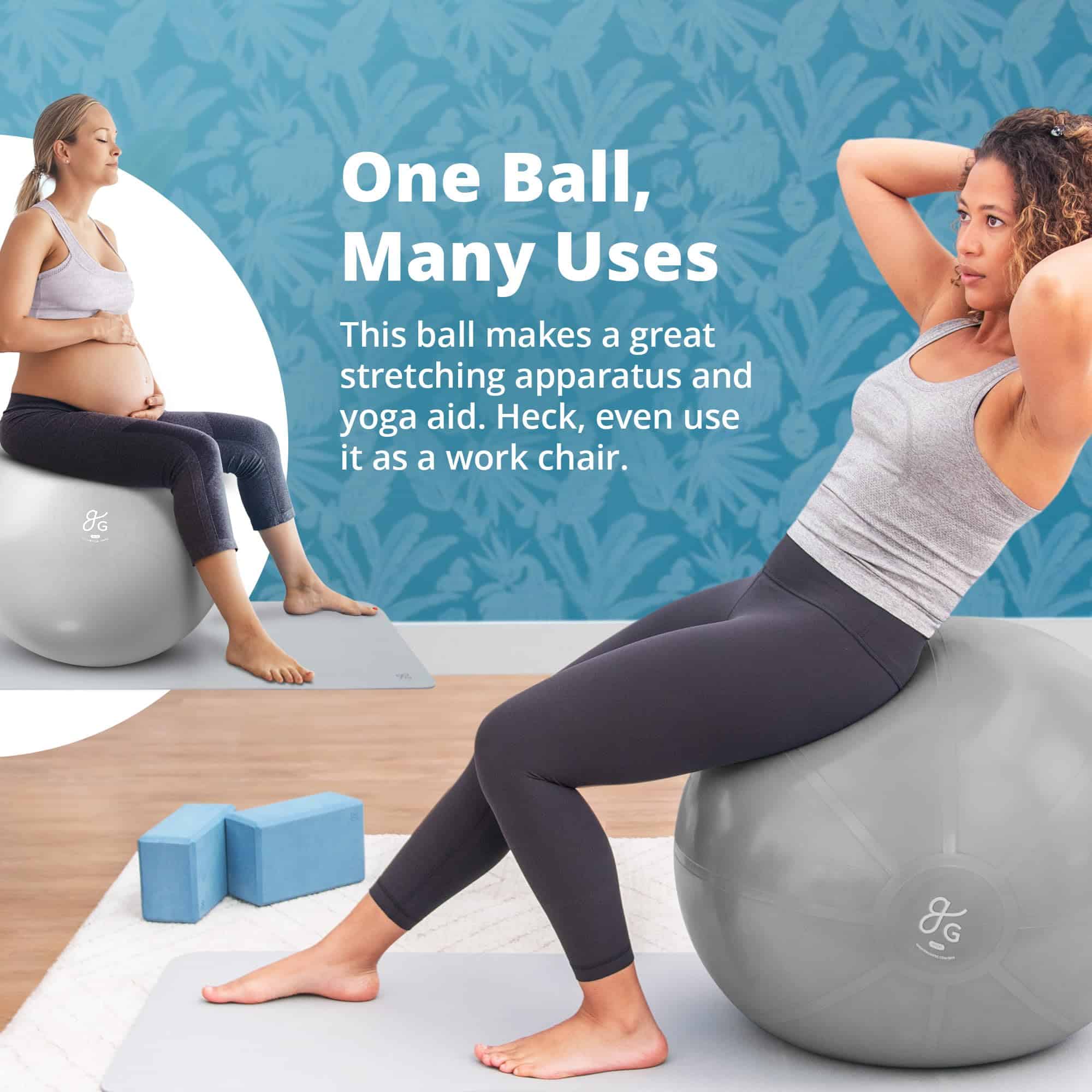 Pelota de Yoga Anti-Burst de 65 cm de Greater Goods para - Imagen 3