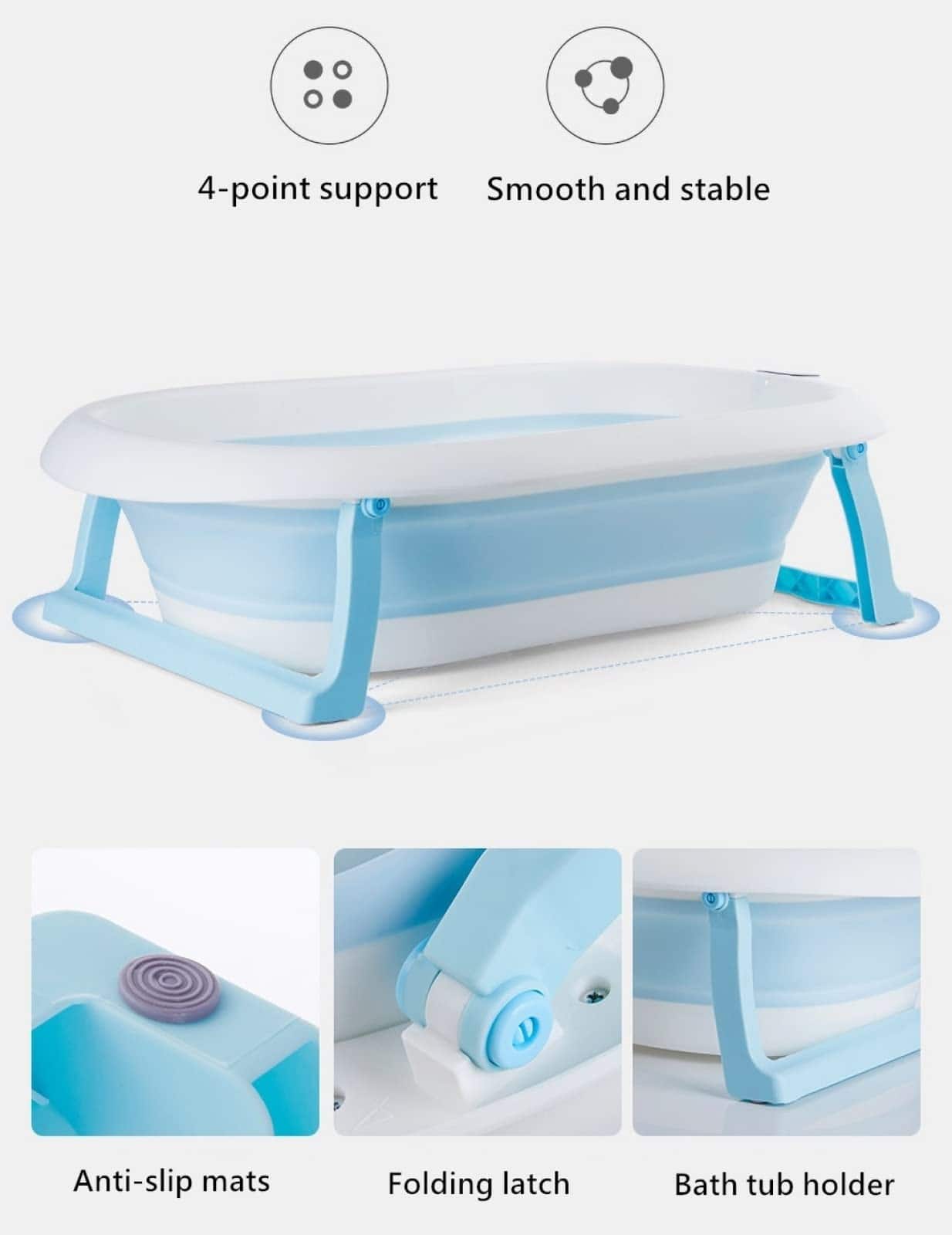 Tina de baño plegable para bebé, tina para recién nacidos - Imagen 6