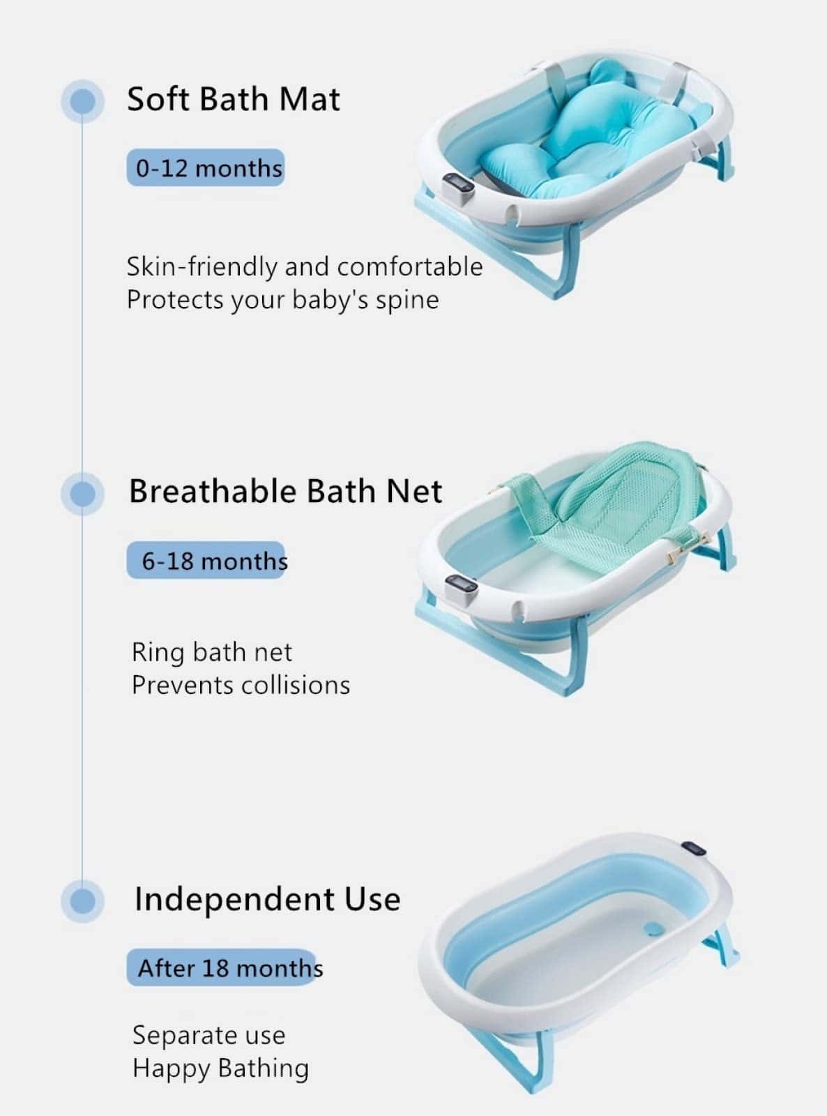 Tina de baño plegable para bebé, tina para recién nacidos - Imagen 8