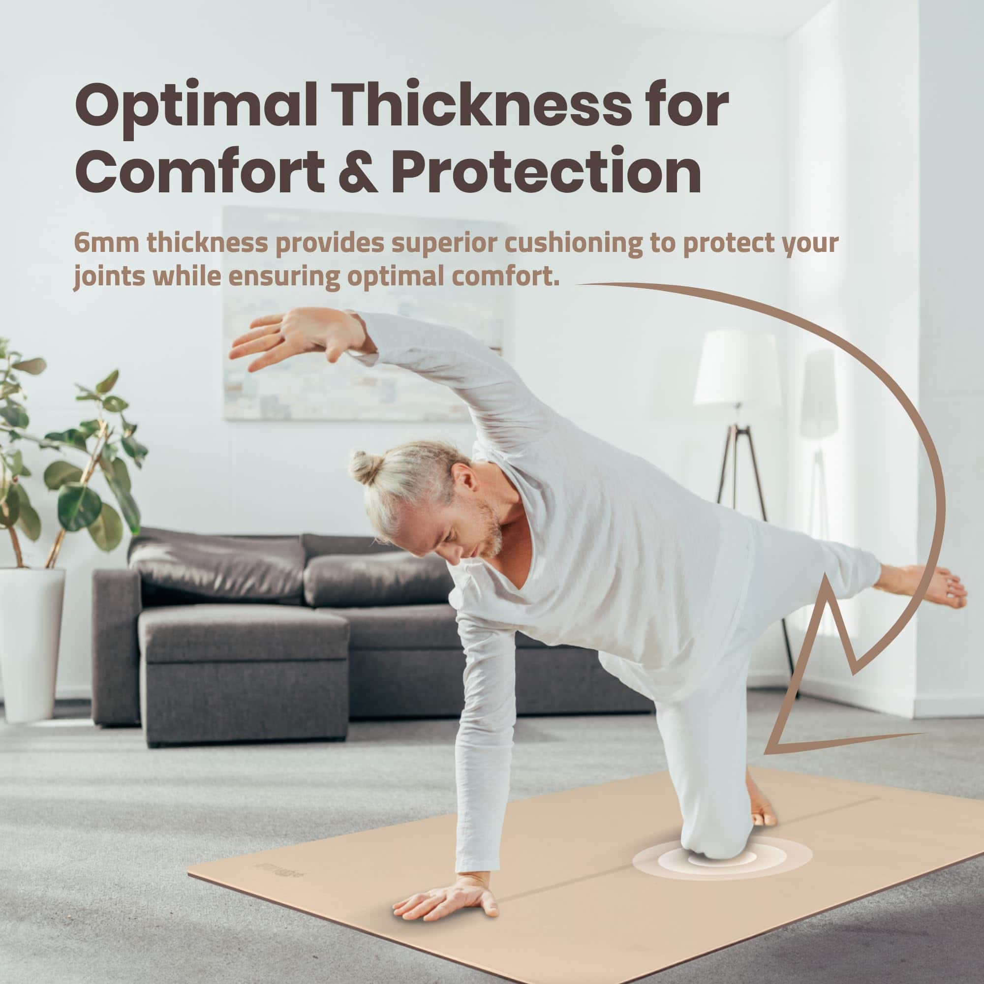 Tapete de Yoga Grande Gogokiwi (6'x4') -Neutral Nature - Imagen 6