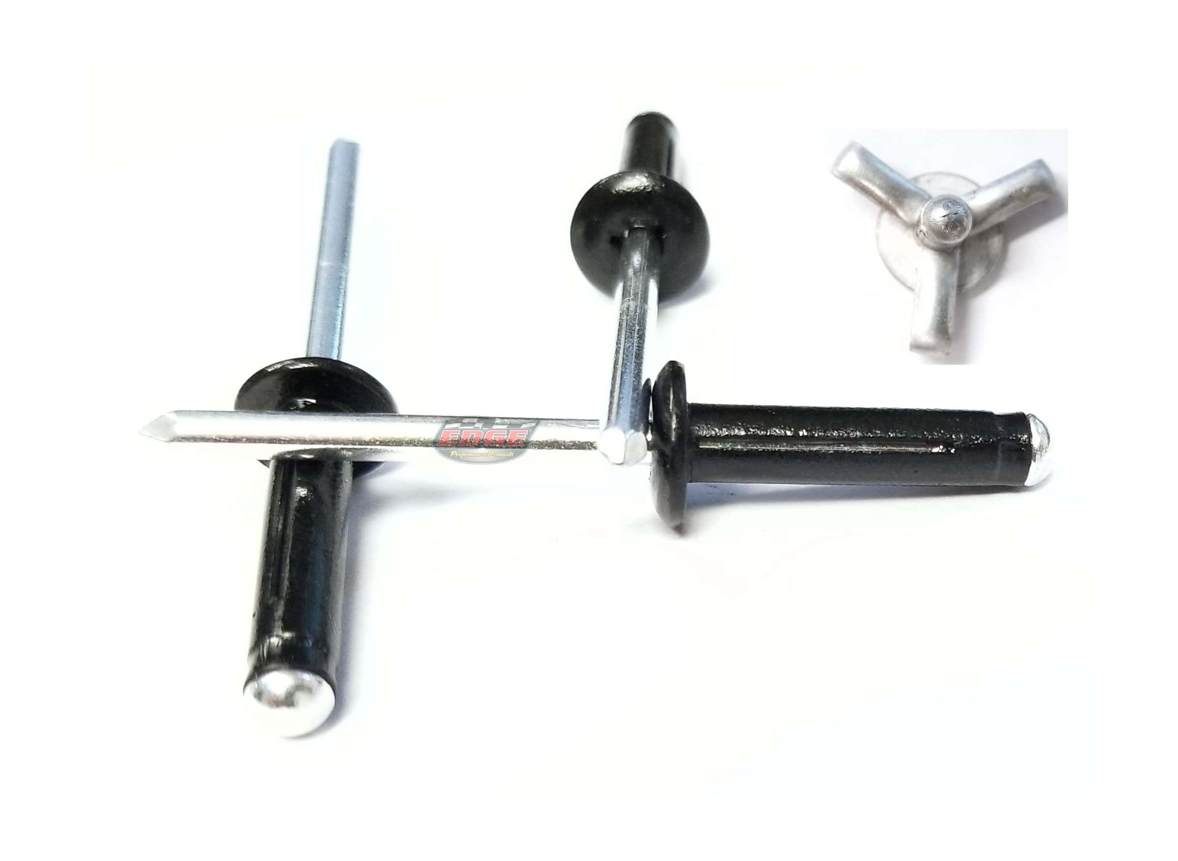 Remaches Pop Explorados Negros 3/16" Cabeza de Aluminio