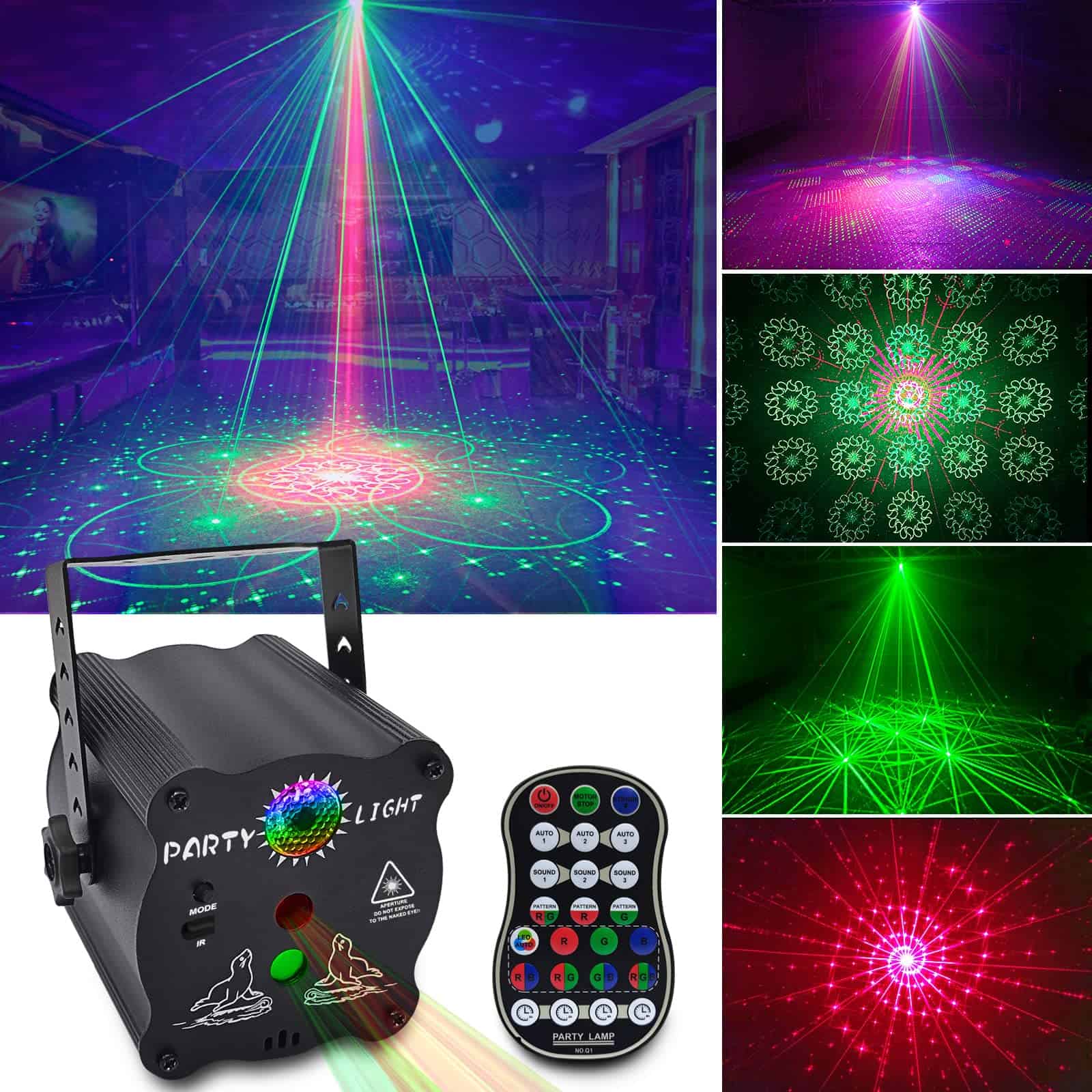Luces de Fiesta DJ Disco, Activadas por Sonido con Control