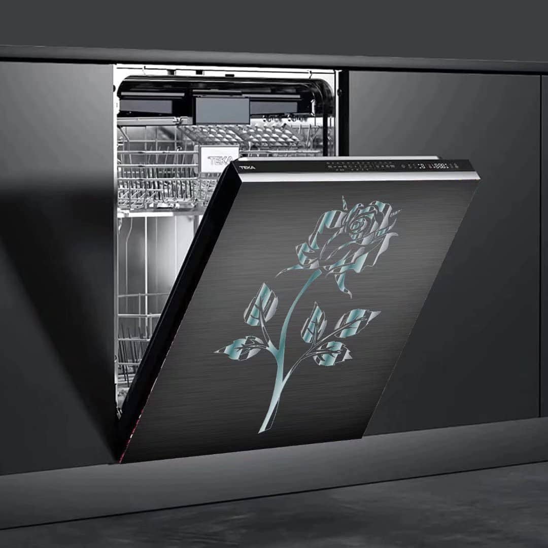 Cubierta magnética para lavavajillas con diseño de rosa - Imagen 3