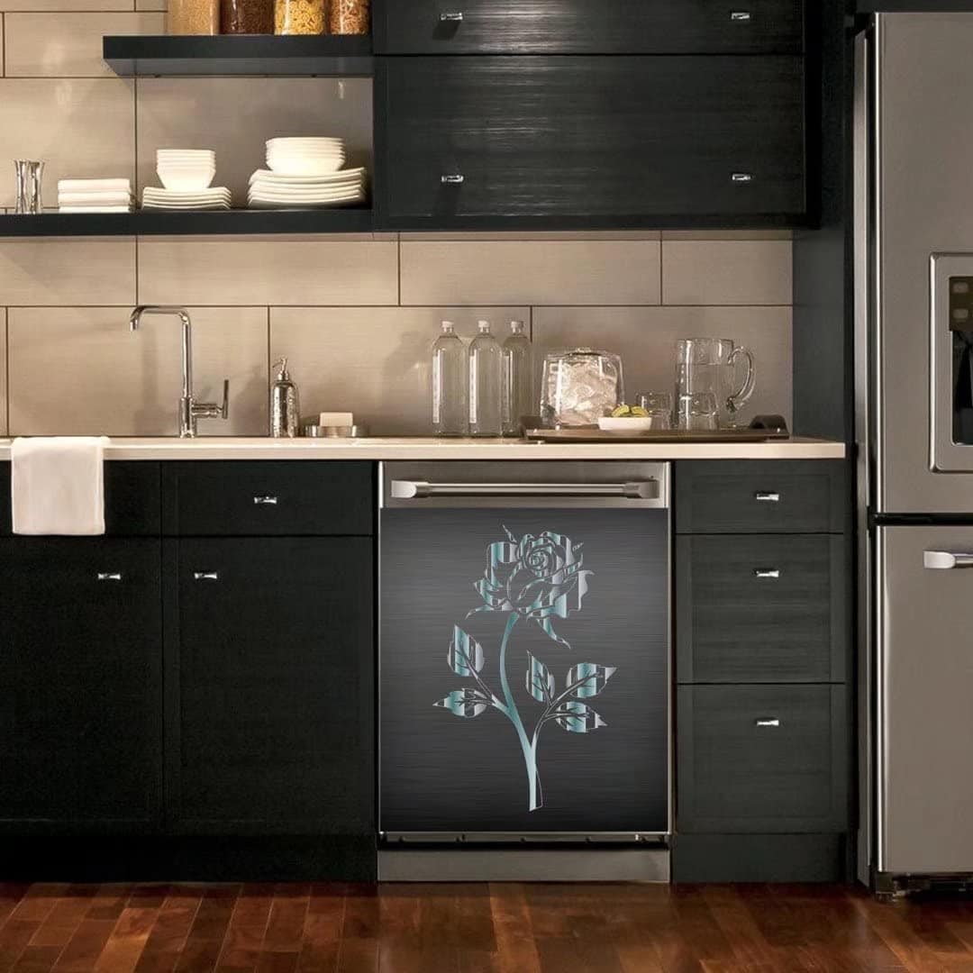 Cubierta magnética para lavavajillas con diseño de rosa - Imagen 6