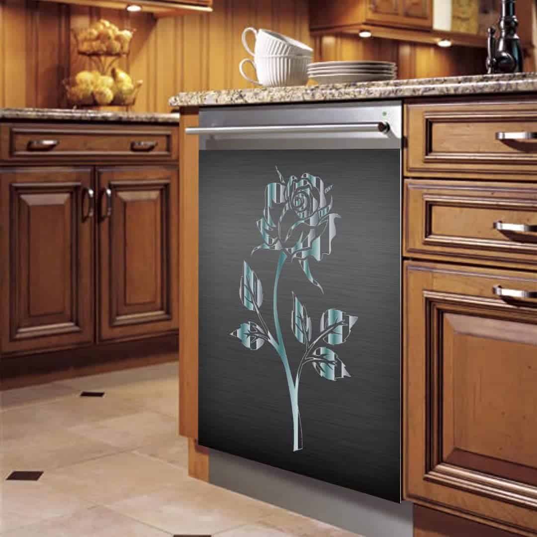 Cubierta magnética para lavavajillas con diseño de rosa - Imagen 5