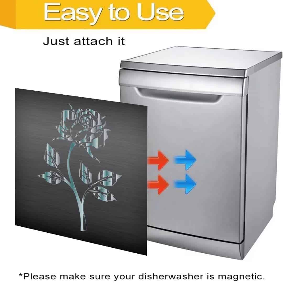 Cubierta magnética para lavavajillas con diseño de rosa - Imagen 7