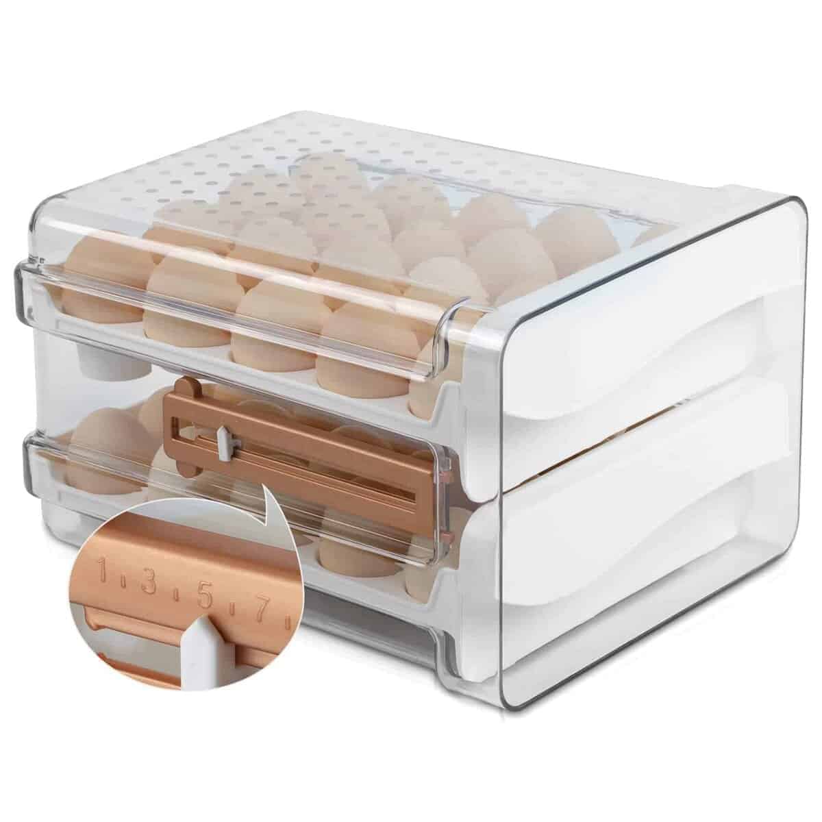 Organizador de Huevos con Escala de Tiempo para