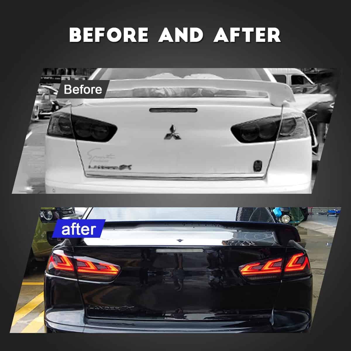 HCMOTIONZ Conjunto de Faros traseros para Mitsubishi Lancer - Imagen 8