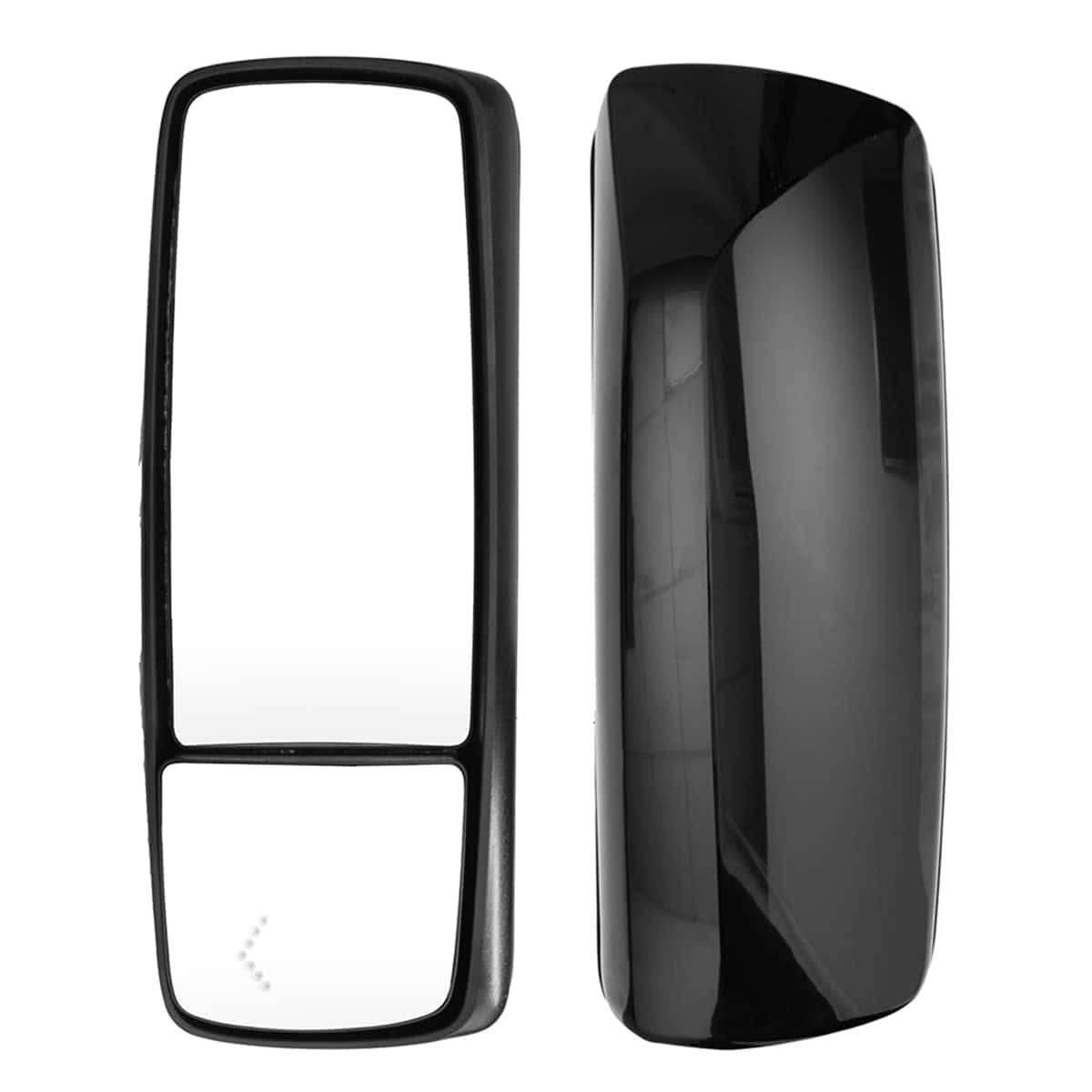 Espejo de puerta negro con calefacción y señal de giro para