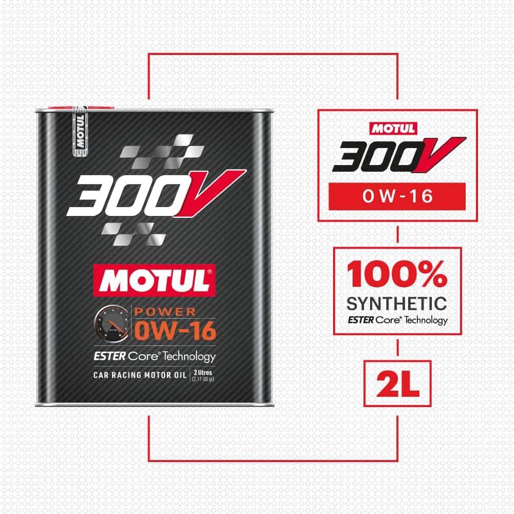 Motul 110855 300V 0W-16 POWER Car Racing Motor Oil Full - Imagen 4