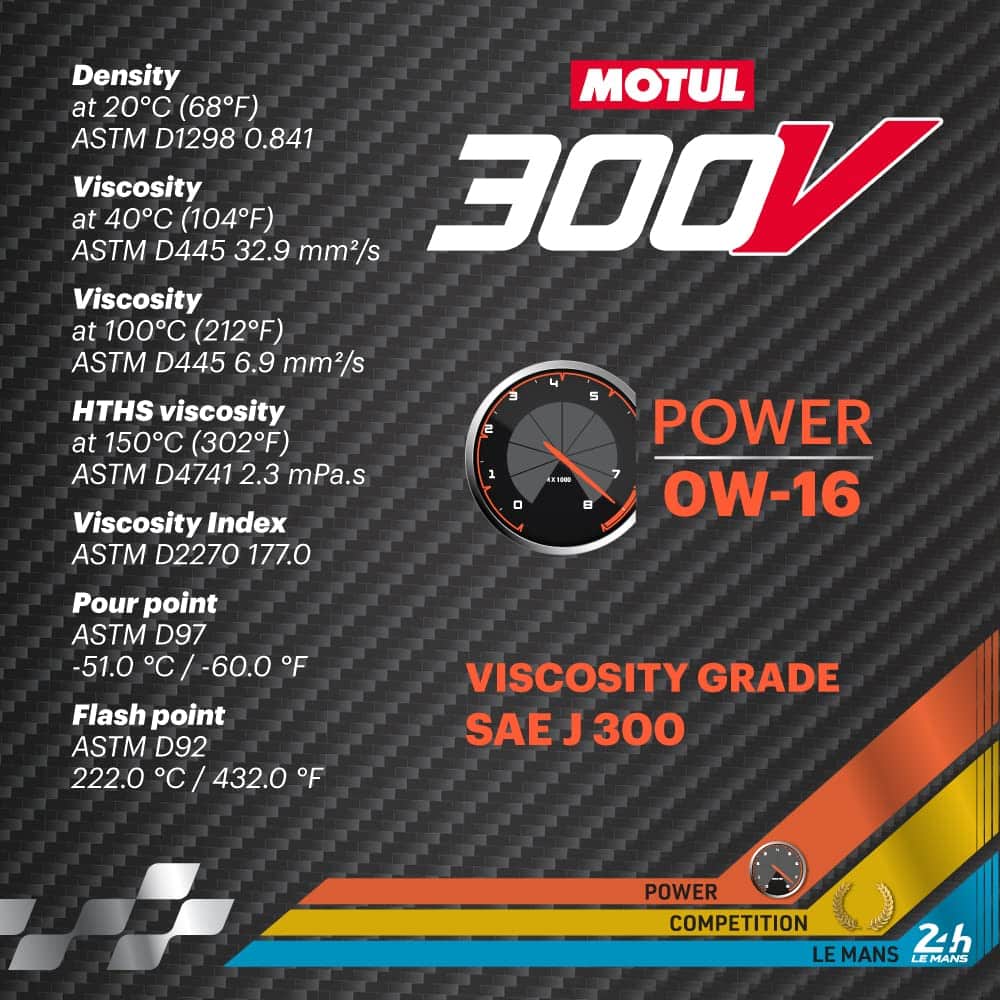 Motul 110855 300V 0W-16 POWER Car Racing Motor Oil Full - Imagen 7
